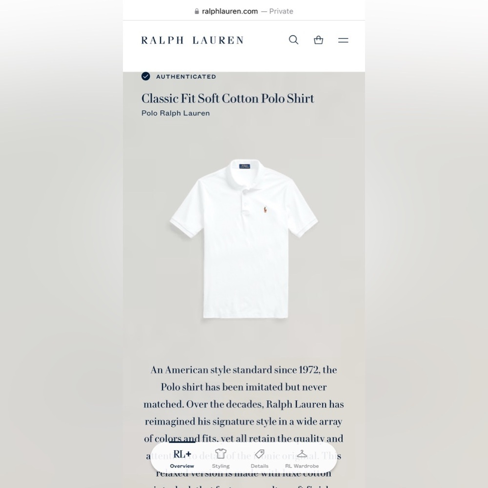 Polo Ralph Lauren Soft Cotton Polo in White - Size XL - Picture 5 of 8